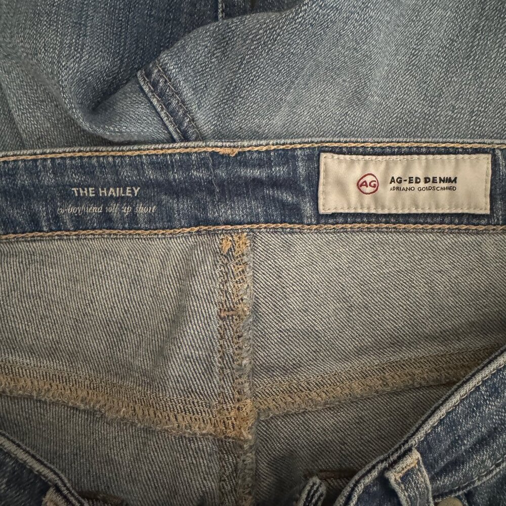 AG-Ed Denim Adriano Goldschmied Women’s Medium Blue Faded Wash Shorts 29R - Picture 3 of 5